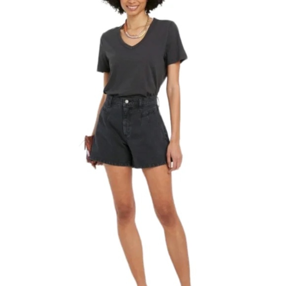 Universal Thread Womens High Rise A Line Midi Jean Shorts black Size 0/25